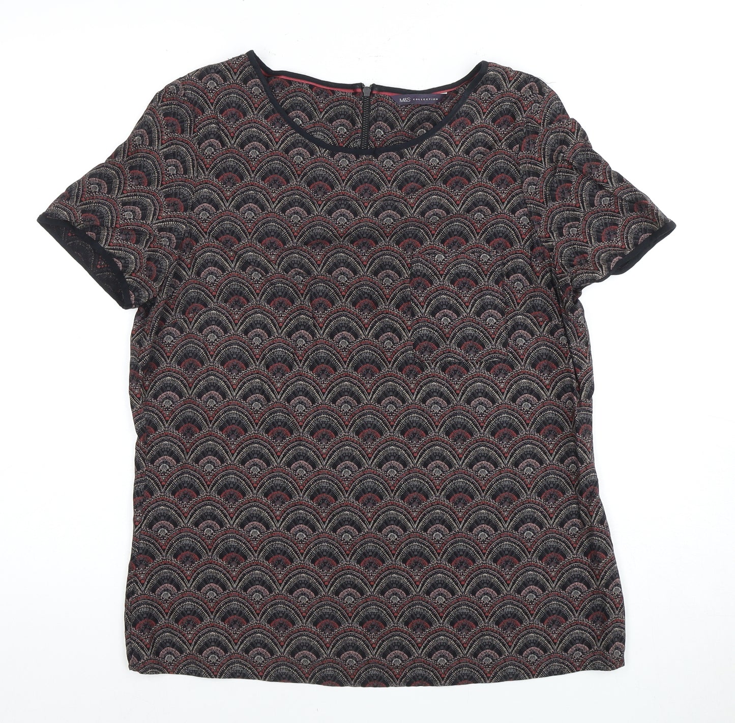 Marks and Spencer Women's Black Geometric Top UK 12