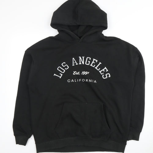 PULL&BEAR Unisex Black Pullover Hoodie Size S