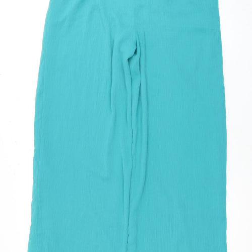 Zara Women's Blue Wide-Leg Trousers