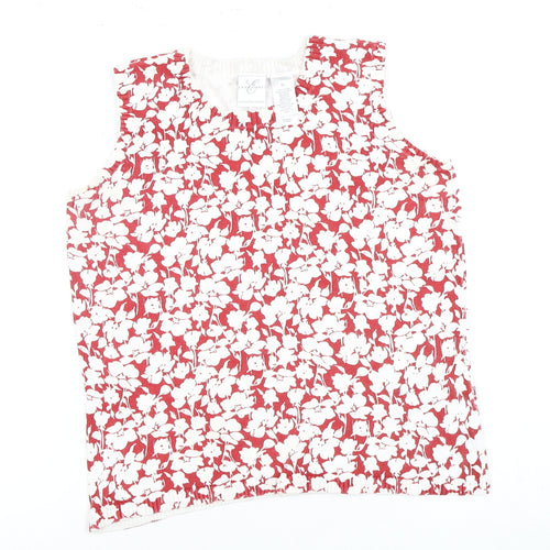 Emma James Women's Red M Floral Cotton Blouse