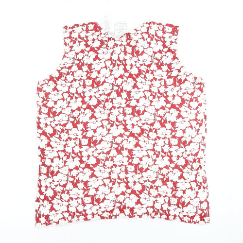 Emma James Women's Red M Floral Cotton Blouse