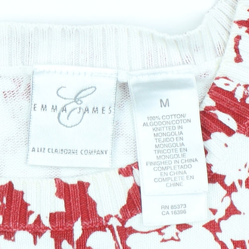 Emma James Women's Red M Floral Cotton Blouse