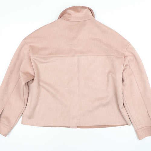 Zara Women's Pink Basic Jacket Size 10 Snap Closure