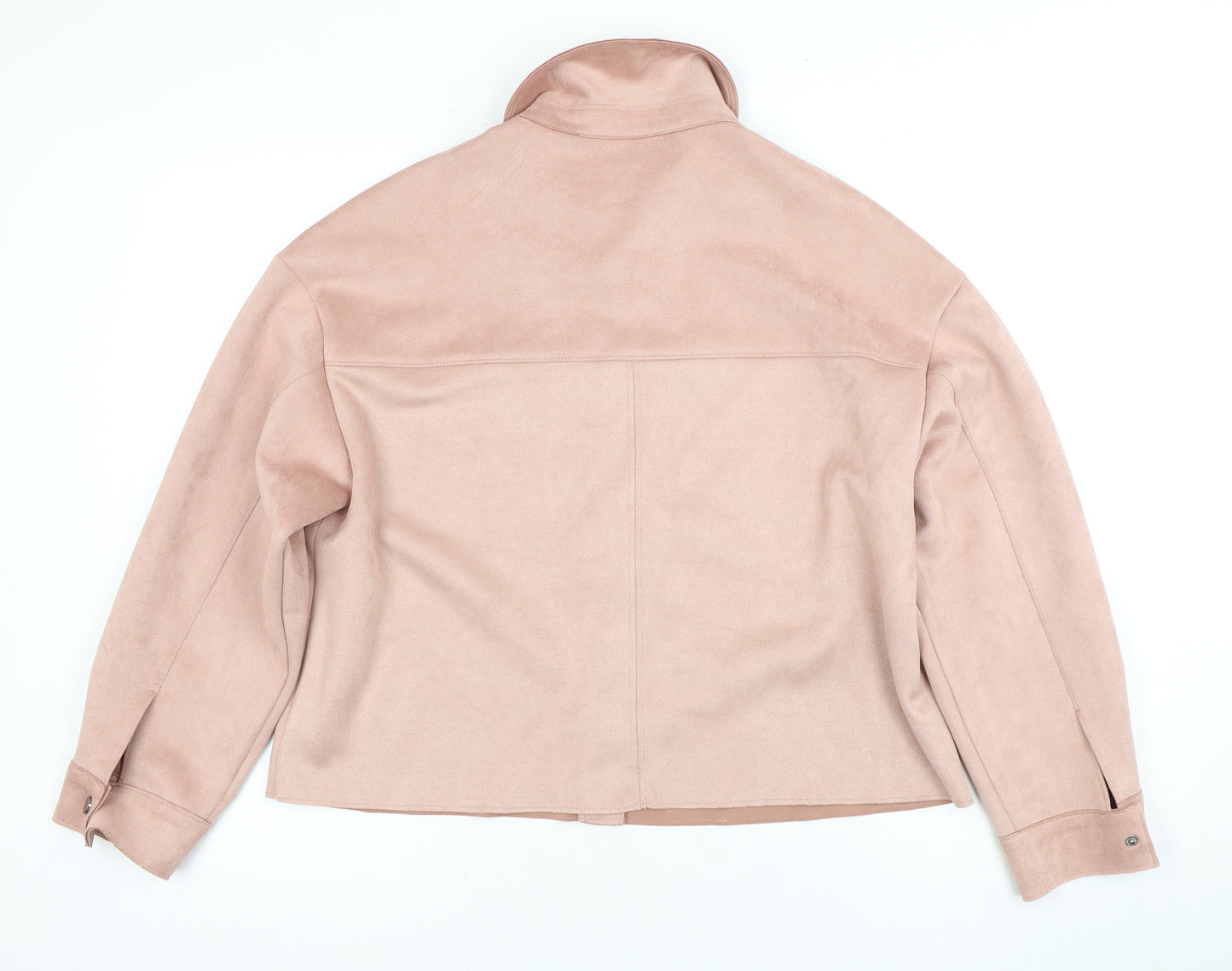 Zara Women's Pink Basic Jacket Size 10 Snap Closure