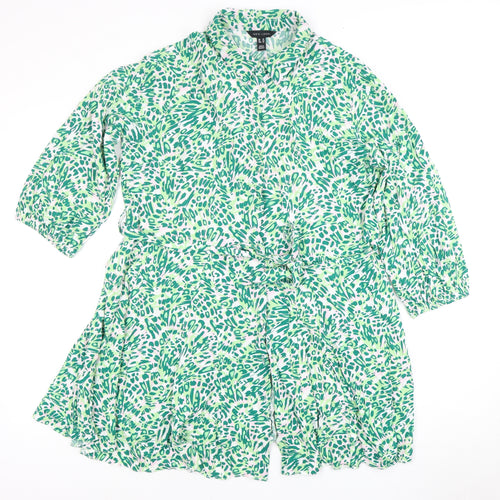 New Look Women's Green Animal Print Dress Size 16