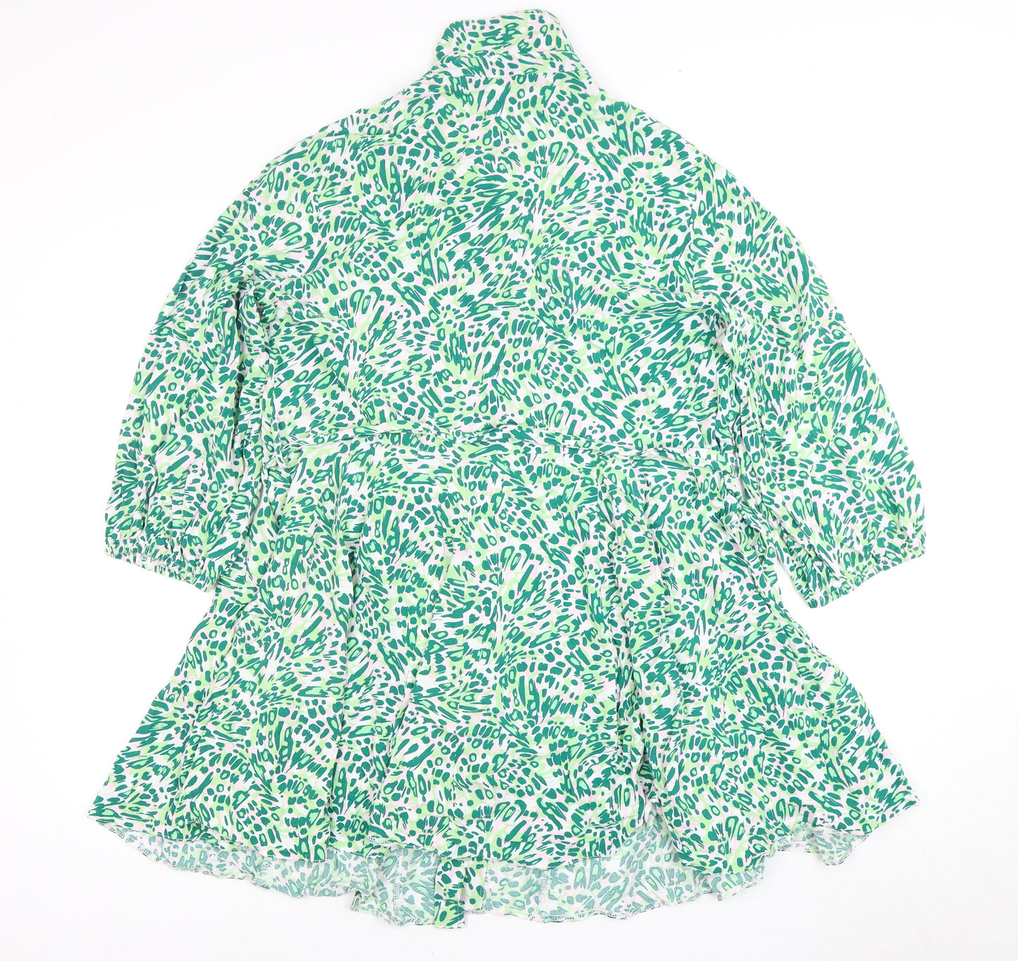 New Look Women's Green Animal Print Dress Size 16