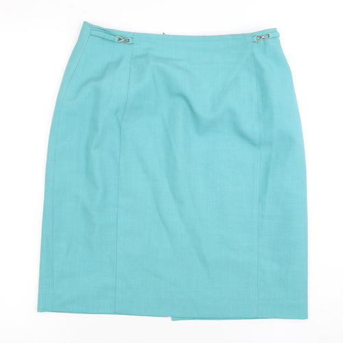 BRREMAR Women's Blue Pencil Skirt, Size 10, Petites