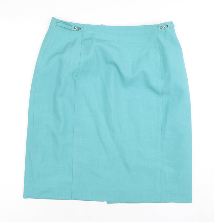 BRREMAR Women's Blue Pencil Skirt, Size 10, Petites