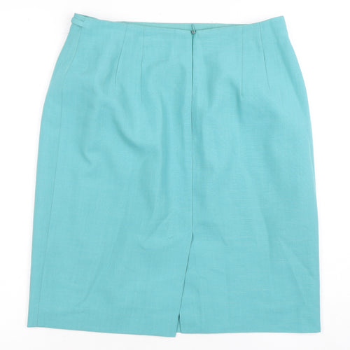 BRREMAR Women's Blue Pencil Skirt, Size 10, Petites