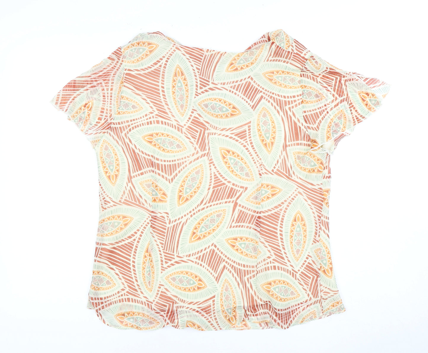 Bm Women's Multicoloured Top Size 16 Geometric Print