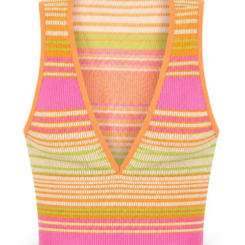 Urban Outfitters Women's Multicoloured XS Cropped Knit Tank