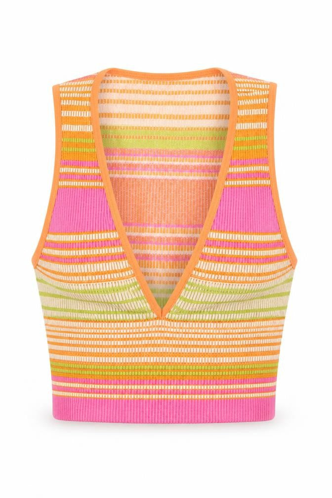 Urban Outfitters Women's Multicoloured XS Cropped Knit Tank