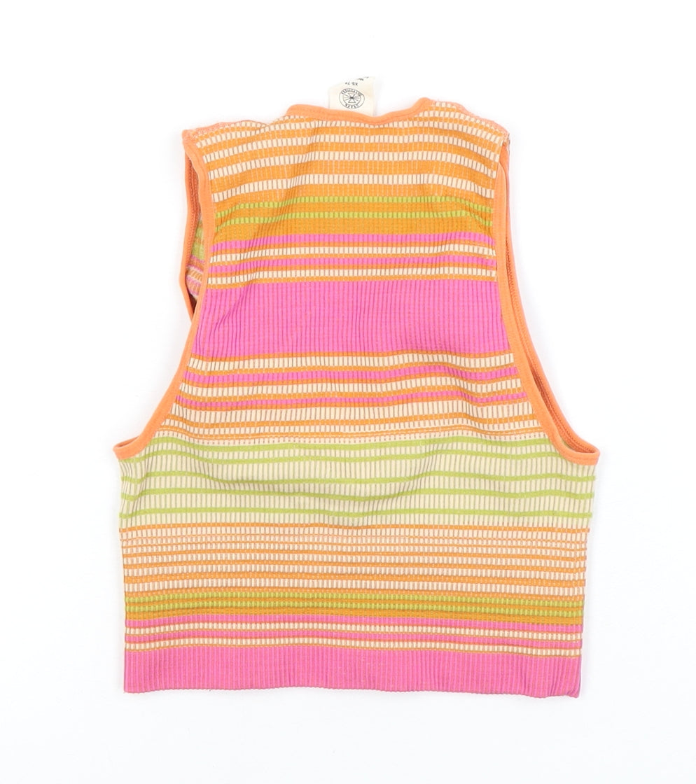 Urban Outfitters Women's Multicoloured XS Cropped Knit Tank