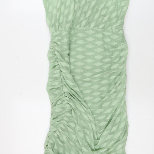ASOS DESIGN Women's Green Ruched Dress Size 10