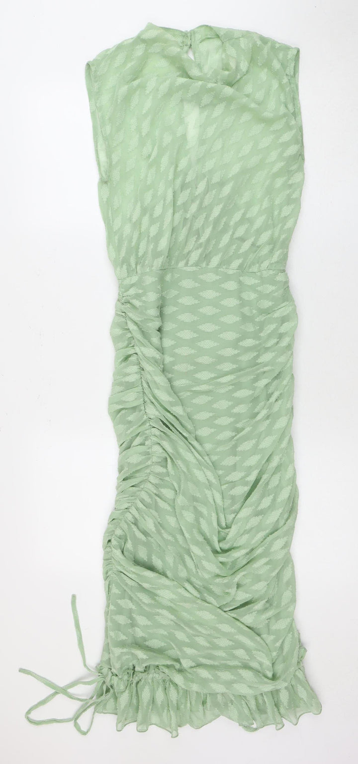ASOS DESIGN Women's Green Ruched Dress Size 10