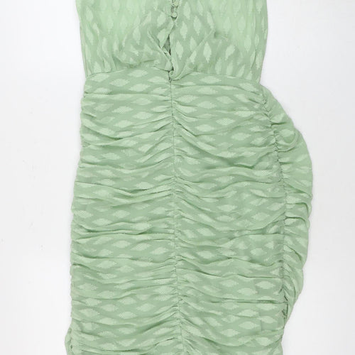 ASOS DESIGN Women's Green Ruched Dress Size 10