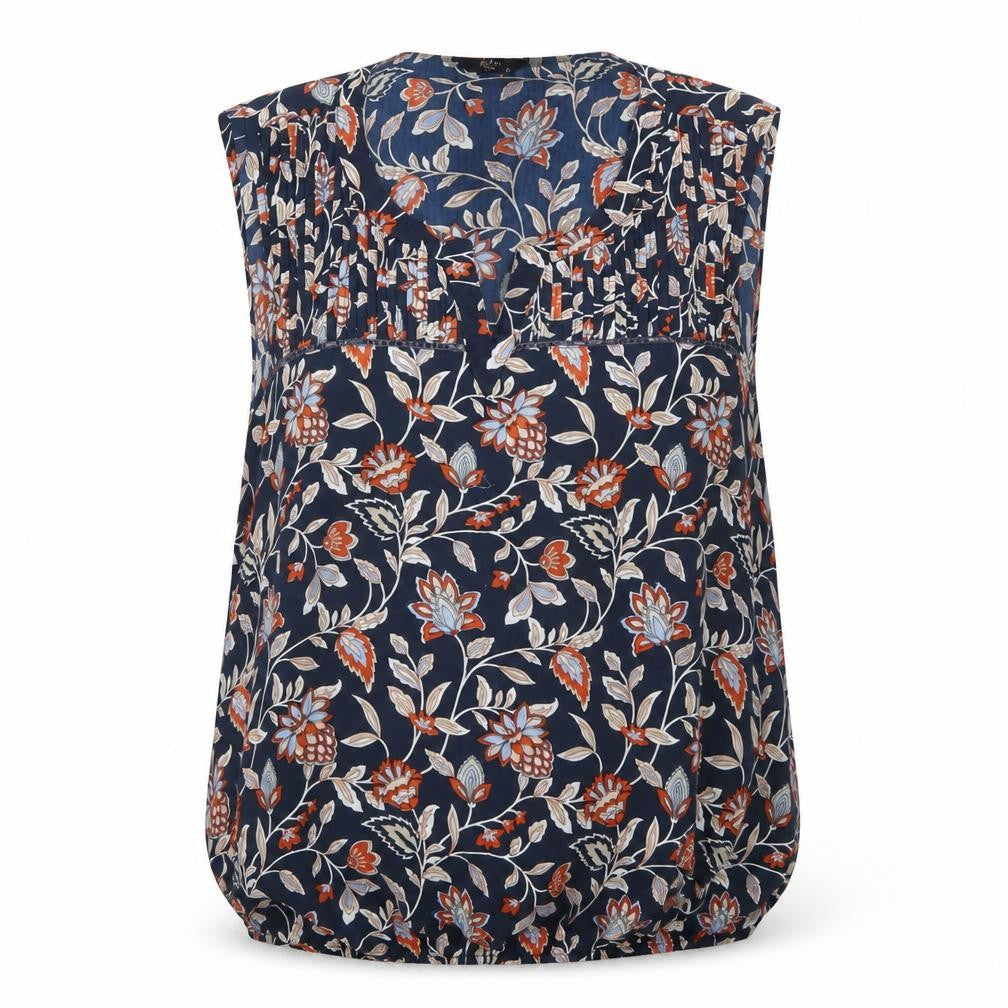 Front view of M&Co Women's Multicolored Petite Sleeveless Blouse