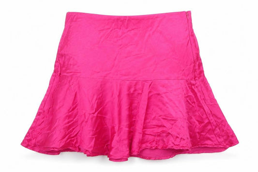 Front view of Zara Women's Pink Skater Skirt, S, Short Casual Summer