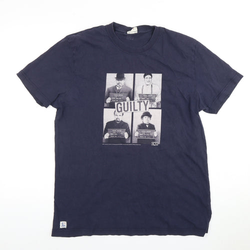 CNK Men's Blue Graphic Print Crew Neck T-Shirt M