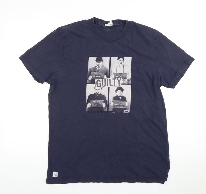 CNK Men's Blue Graphic Print Crew Neck T-Shirt M