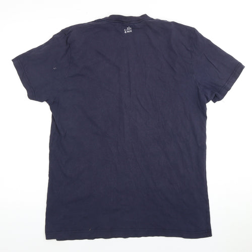 CNK Men's Blue Graphic Print Crew Neck T-Shirt M