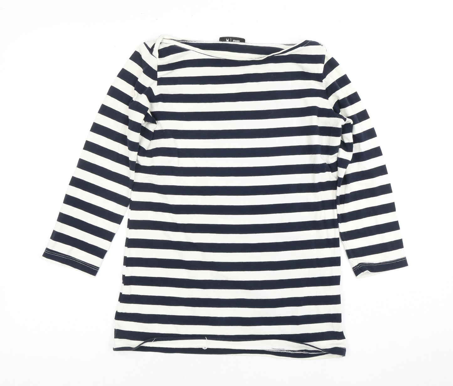 R | edition Women's M White Black Striped 3/4 Sleeve Top