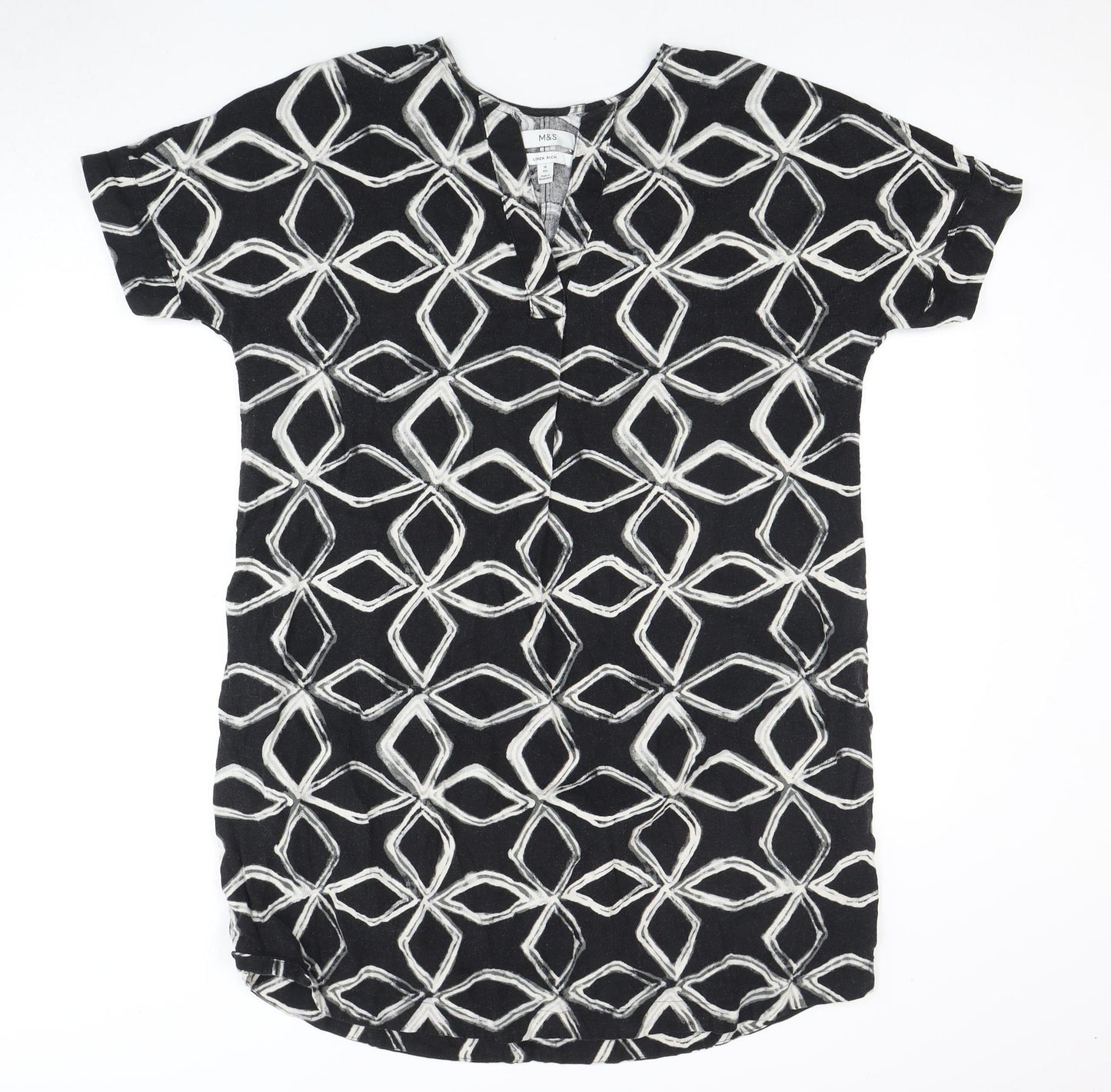 Marks and Spencer Women's Black Shift Dress, Size 14
