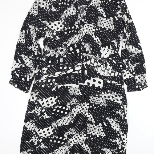 FLOWER Women's Black Abstract Print Dress Size 10