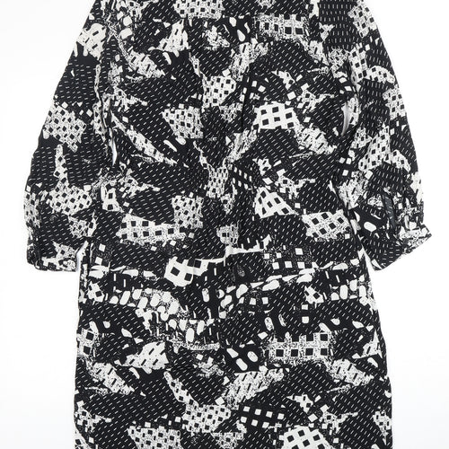 FLOWER Women's Black Abstract Print Dress Size 10