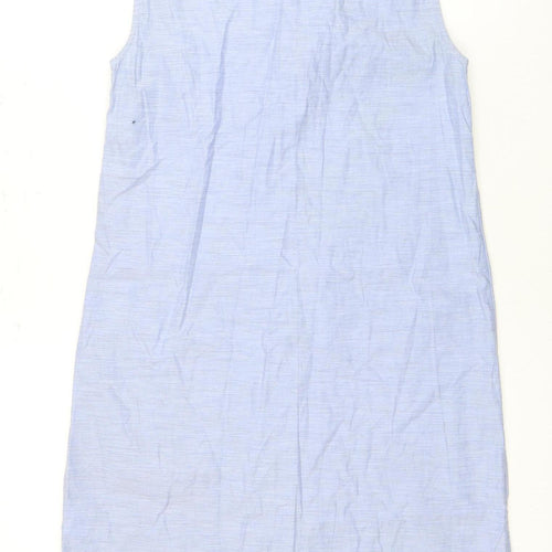 H&M Women's Blue Sleeveless Shirt Dress Size 8