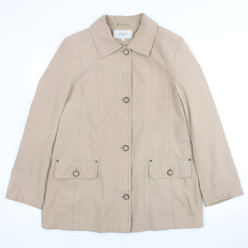 EWM Women's Beige Overcoat Size 16 Button Closure