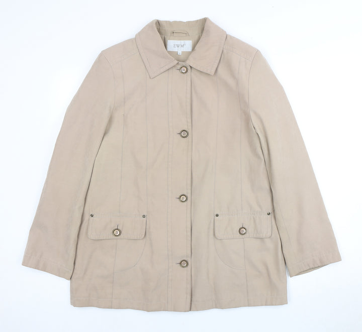 EWM Women's Beige Overcoat Size 16 Button Closure