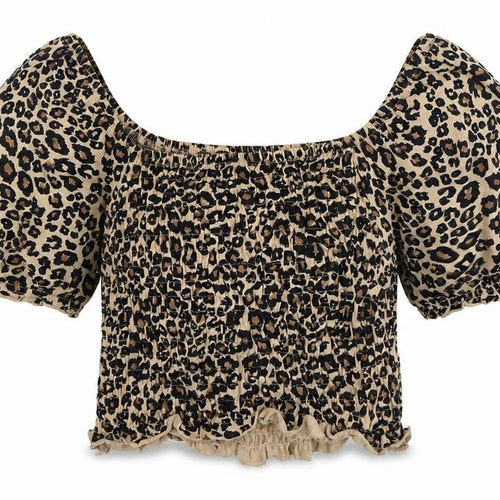 Brave Soul Women's Beige Animal Print Top S