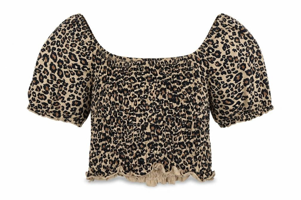 Brave Soul Women's Beige Animal Print Top S