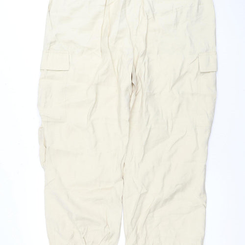 Marks and Spencer Women Beige Cargo Trousers Size 18
