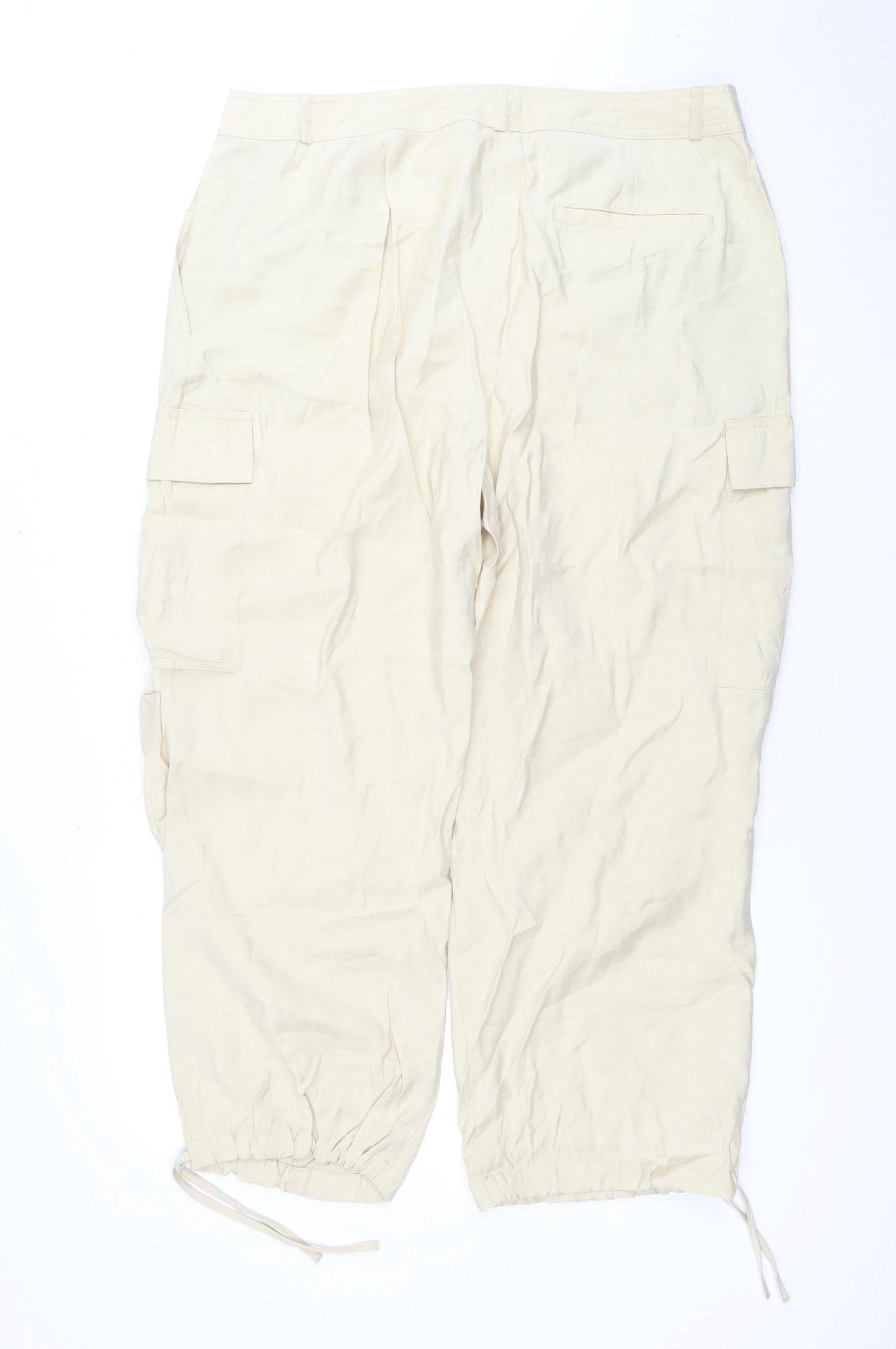 Marks and Spencer Women Beige Cargo Trousers Size 18