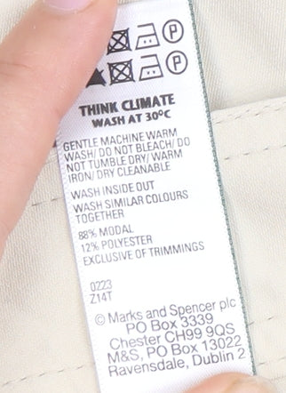 Marks and Spencer Women Beige Cargo Trousers Size 18