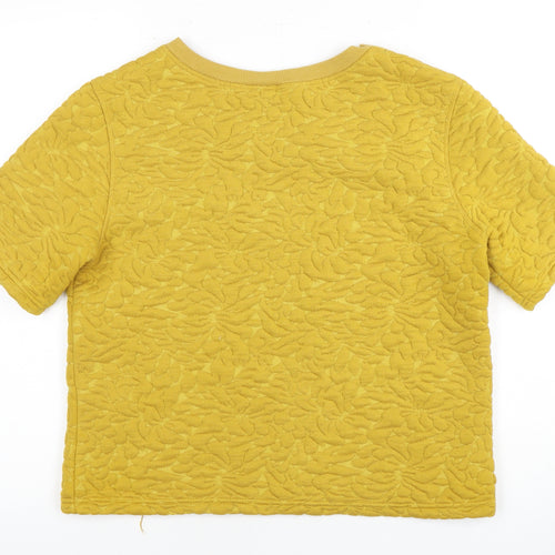 H&M Women's Yellow Jersey Short Sleeve Top, Size S