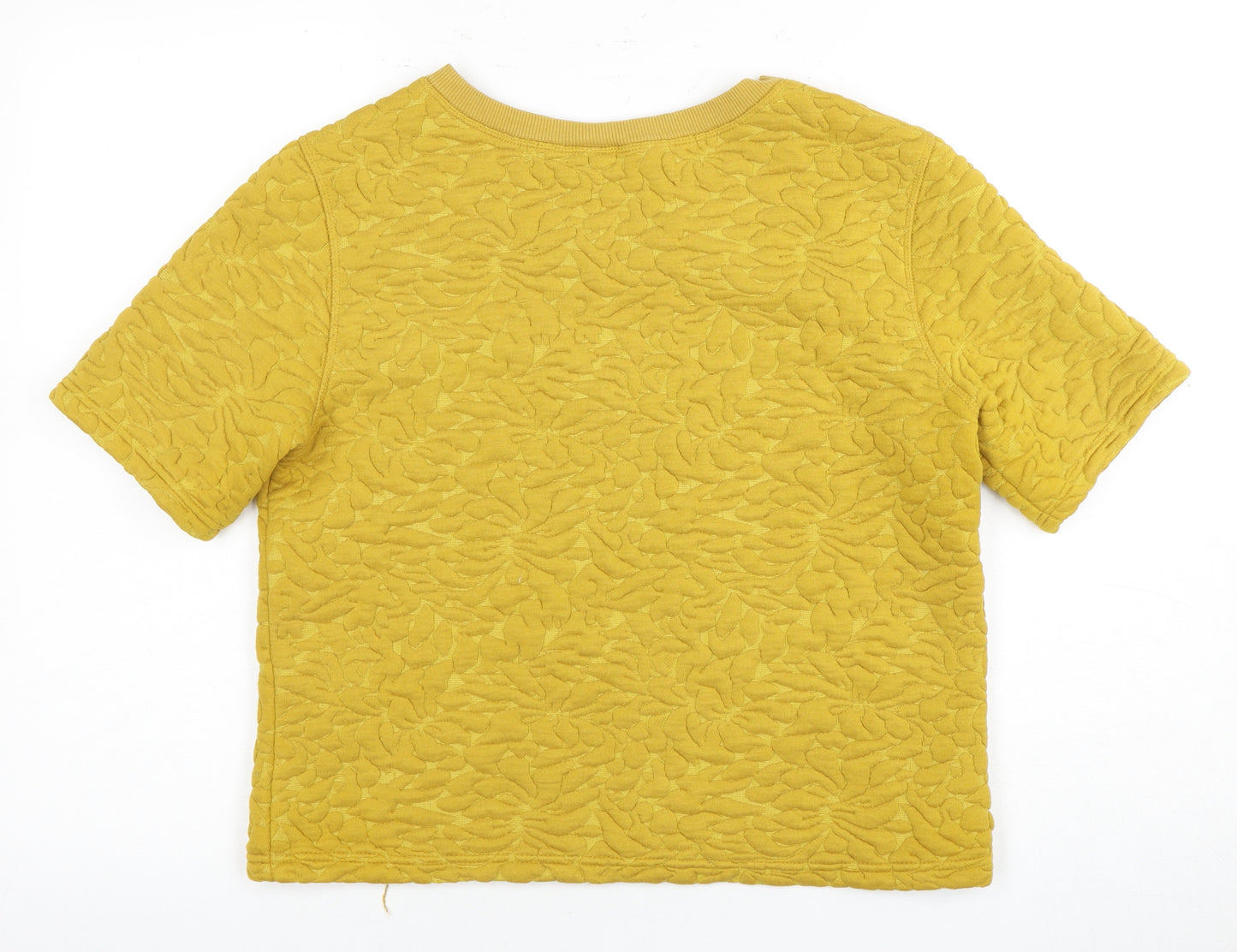 H&M Women's Yellow Jersey Short Sleeve Top, Size S