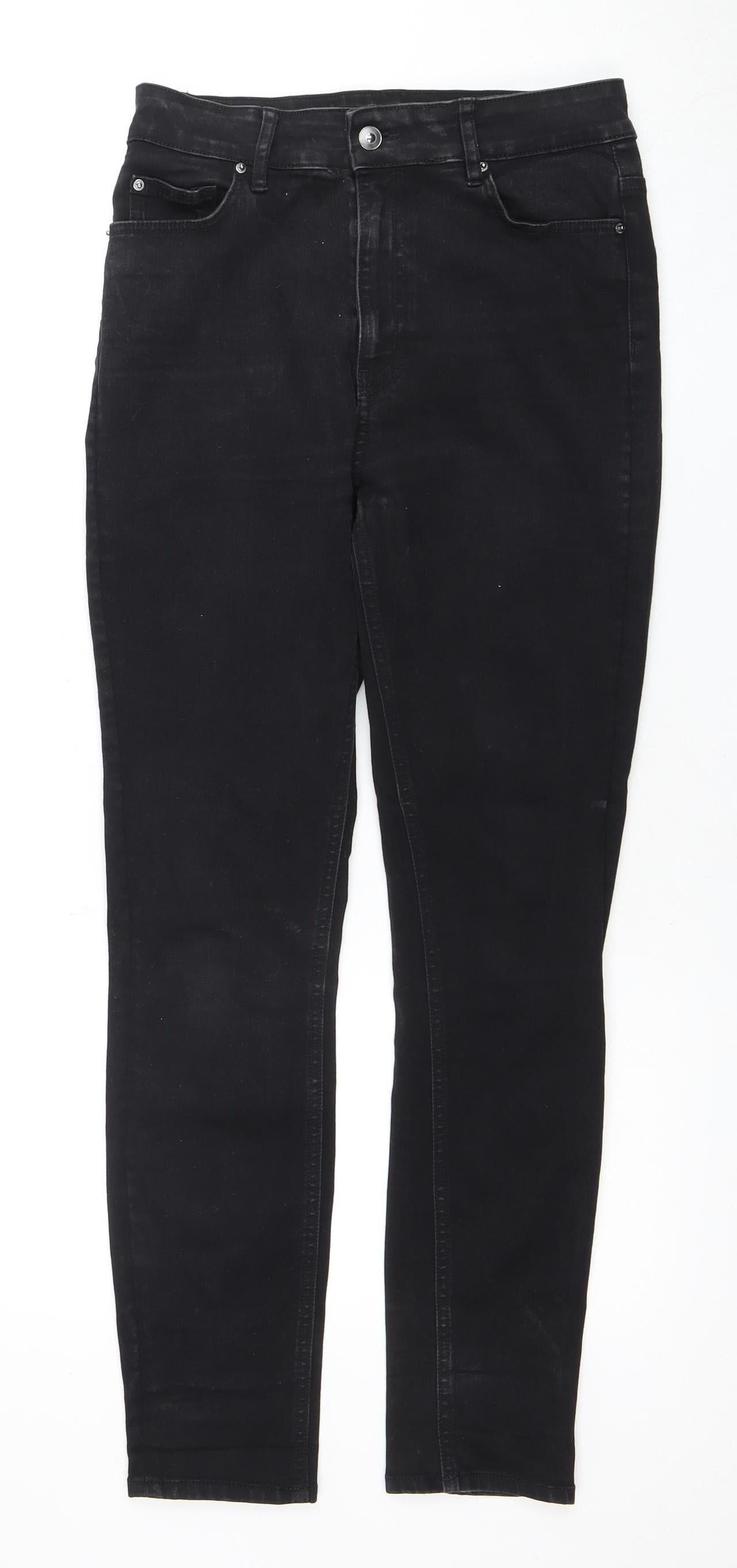 H&M Women's Black Jeans Size 12 Dark Denim