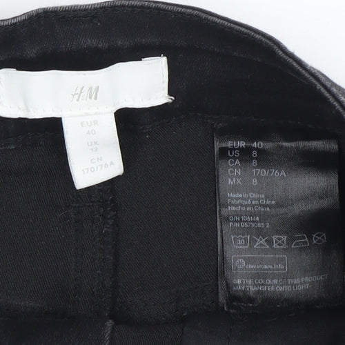H&M Women's Black Jeans Size 12 Dark Denim