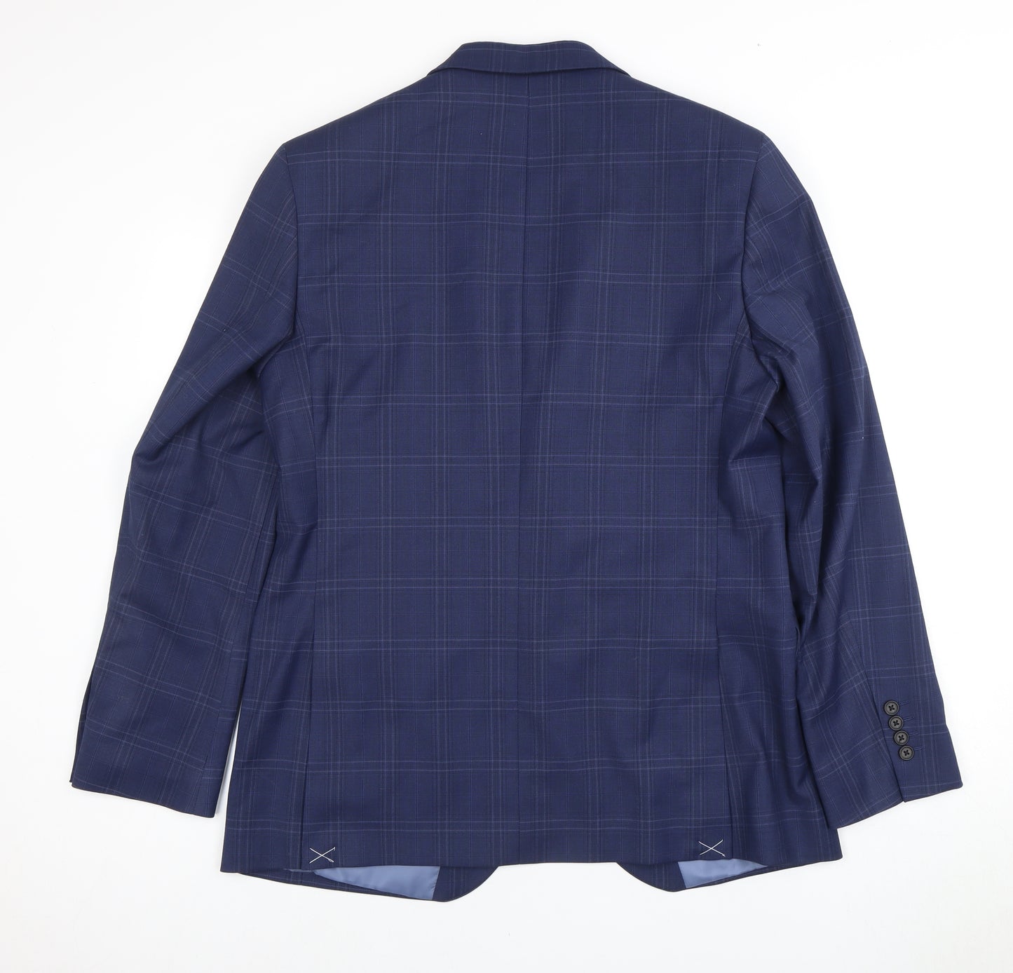 Marks and Spencer Men's Blue 42" Plaid Blazer
