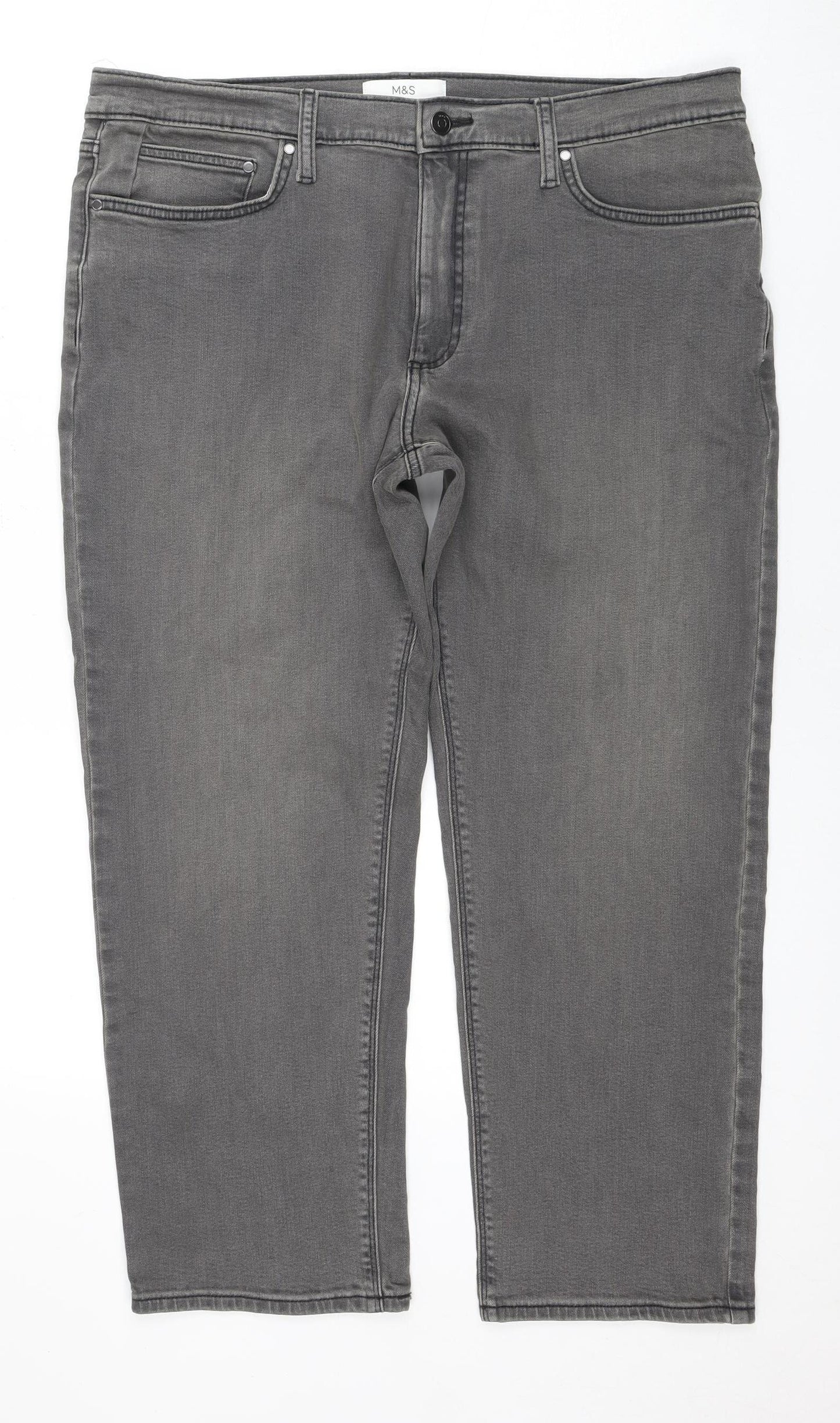 Marks and Spencer Women's Grey Straight Jeans Size 18