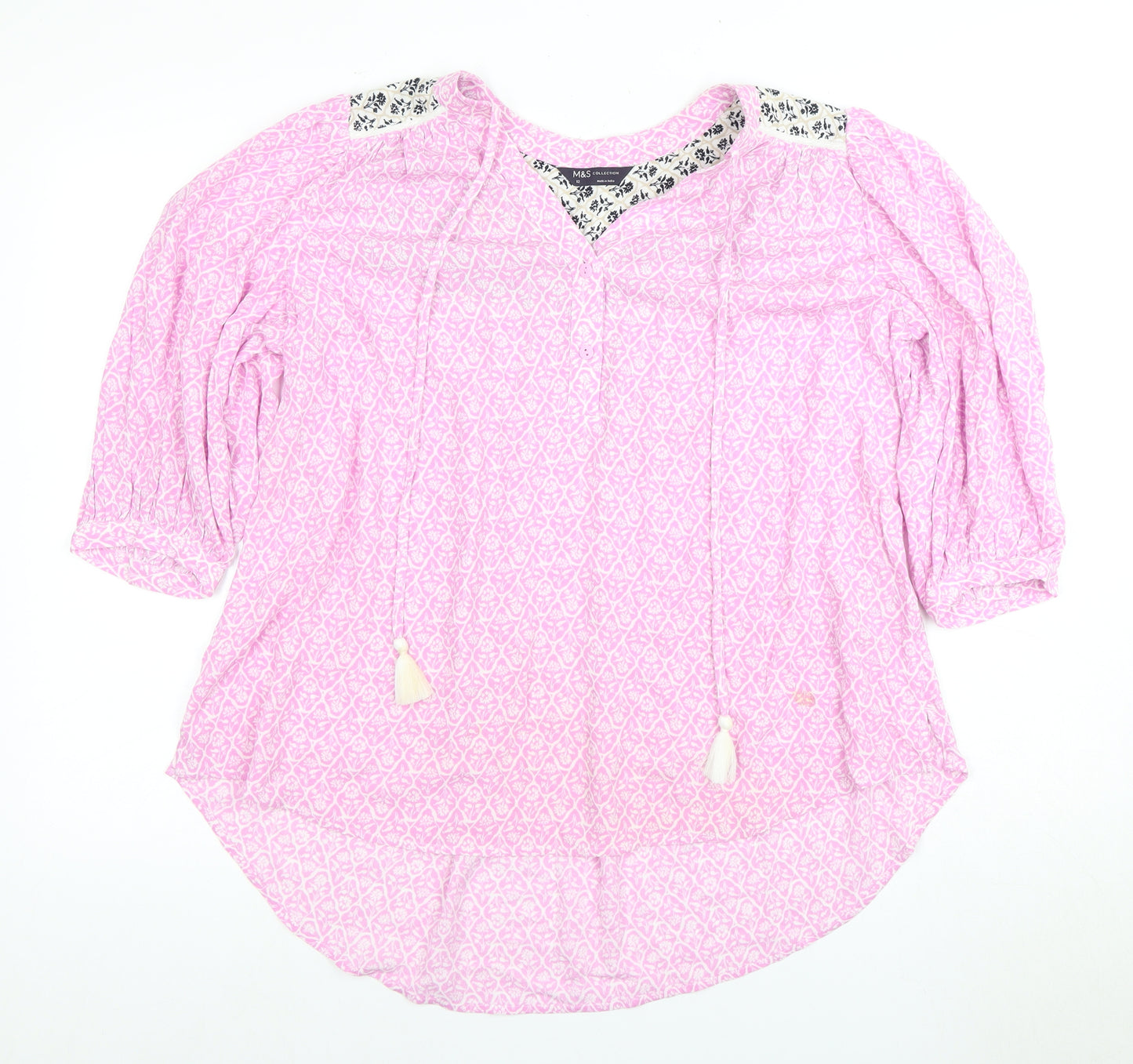 Marks and Spencer Women's Floral Blouse, Size 12, Multicoloured