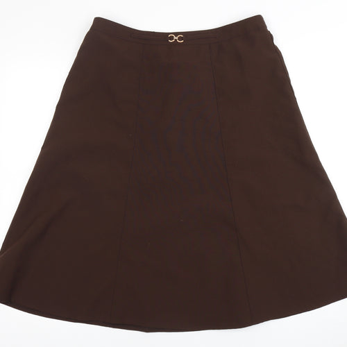Damart Women's Brown A-Line Midi Skirt Size 16