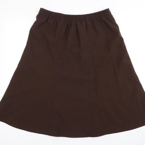Damart Women's Brown A-Line Midi Skirt Size 16