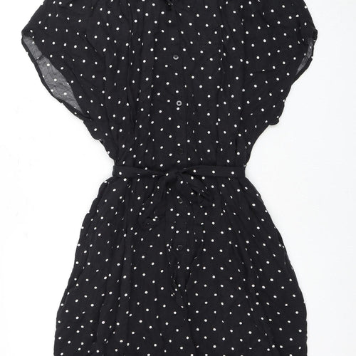 Monki Women's Black Polka Dot Dress M