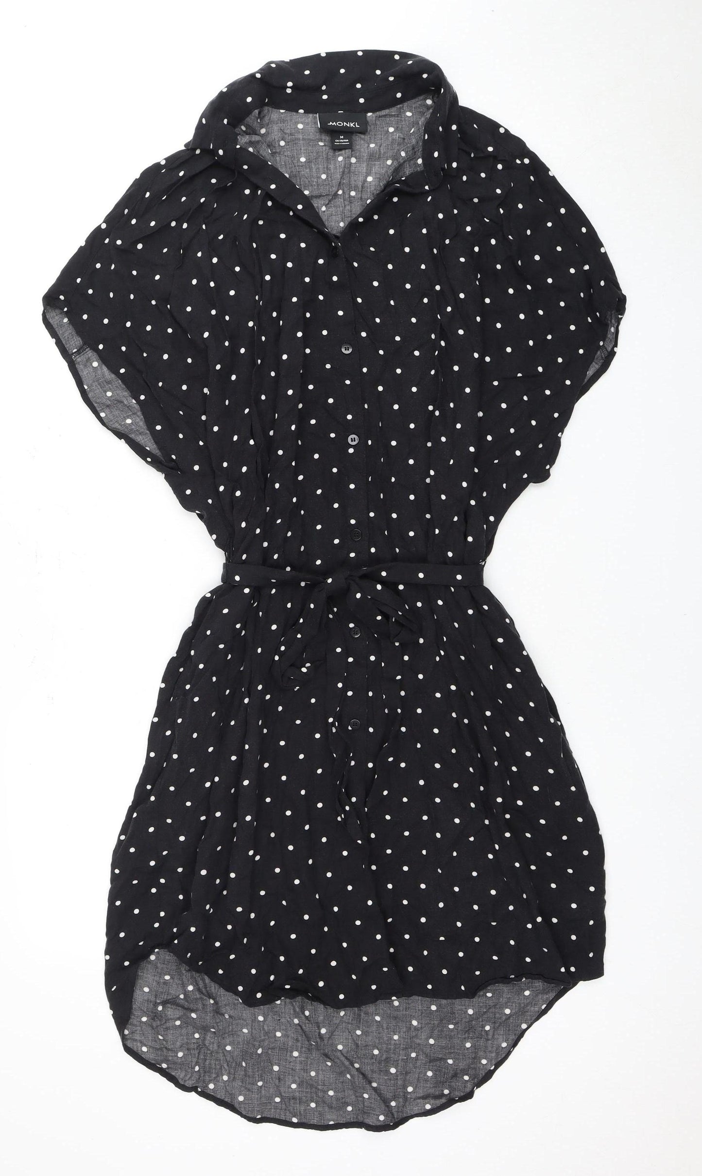 Monki Women's Black Polka Dot Dress M