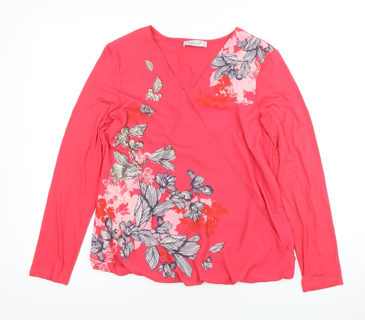 Marks and Spencer Women's Pink Floral Wrap Blouse Size 10