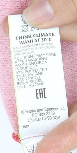 Marks and Spencer Women's Pink Floral Wrap Blouse Size 10